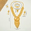 Vintage Alloy Statement Hollowed Ear of Wheat Necklace & Bracelet & Earrings & Ring Set for Women ZA7503-4