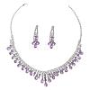 Alloy Rhinestone Teardrop Tassel Necklaces & Stud Earrings Sets FS-WG9D3B7-01-3