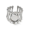 304 Stainless Steel Cuff Ring Components SA-CBA37BC-18B-P-2