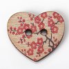 2-Hole Printed Wooden Buttons WOOD-TAC0003-50-2