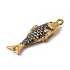 304 Stainless Steel Enamel Fish Connector Charms STAS-B128-55G-02-2