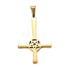 304 Stainless Steel Saint Peter's Cross Pendants STAS-R171-06G-1
