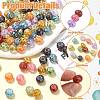 100Pcs Crackle & Baking Paint Transparent Glass Beads GLAA-CJ0003-03-3