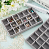 18 Grids Rectangle Wood Covered with Velvet Jewelry Trinket Display Trays AJEW-WH20054-062H-02-3