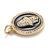 Real 18K Gold Plated Brass Micro Pave Clear Cubic Zirconia Pendants ZIRC-M114-50G-07-3