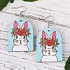Easter Wood Dangle Earrings FS-WGE0D87-03-2