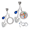 2Pcs Tibetan Style Alloy & Glass Flat Round Locket Pendants HJEW-UN00041-1