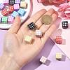 24Pcs 8 Colors Printed Opaque Acrylic Beads MACR-FS0002-47-4