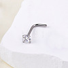 Bohemian Style 304 Stainless Steel Pave Clear Cubic Zirconia L-Shaped Nose Rings FS-WG96CDA-11-1