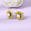 Brass Enamel Stud Earrings KK-CBA8324-27P-02-1