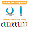 9 Pairs 9 Colors Enamel Huggie Hoop Earrings EJEW-DC0001-30-2