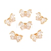 SHEGRACE Brass Micro Pave Clear Cubic Zirconia Twister Clasps XGRQ5K271-829G-1