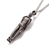 Brass Human Hug Pendant Necklace with 201 Stainless Steel Curb Chains for Women NJEW-I114-01B-3