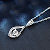 Teardrop 925 Sterling Silver Crystal Moissanite Pendant Necklaces for Women FS-WGA8F32-01-3