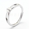 Anti-Tarnish Adjustable Rhodium Plated 925 Sterling Silver Design Ring Mounts Fittings with Pearl Seat X-STER-I016-016P-1