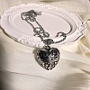 Vintage Plastic Carved Heart Pendant Ball Chain Necklaces for Women JL7014-5