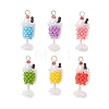 6Pcs Glass Seed Beaded Pendants PALLOY-MZ01269-1
