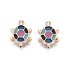 Rack Plating Alloy Enamel Beads ENAM-N071-01G-2
