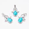 Dyed Synthetic Turquoise Pendants G-G651-A06-1