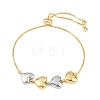 Brass Box Chain Slider Bracelets BJEW-C139-01B-GP-4