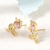 Brass Micro Pave Cubic Zirconia Stud Earrings KK-CBA8324-19G-02-1