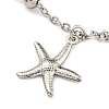 Tarnish Resistant Summer Beach 304 Stainless Steel Cable Chains Shell & Starfish Charm Bracelets BJEW-P334-07P-2