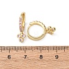 Three-Clover Brass Micro Pave Cubic Zirconia Hoop Earrings EJEW-Z159-01G-02-5