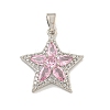 Star Rack Plating Brass Cubic Zirconia Pendants KK-M291-10P-1