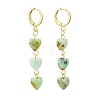Gemstone Leverback Dangle Earrings for Women EJEW-JE07282-3
