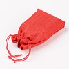 Polyester Imitation Burlap Packing Pouches Drawstring Bags X-ABAG-R004-14x10cm-01-4