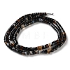 Natural Black Flower Agate Beads Strands G-H230-95-3