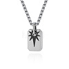 Duo Tone 304 Stainless Steel Dog Tag Star Pendant Necklaces for Men WG8306F-02-2