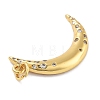 Moon Theme Rack Plating Brass Micro Pave Cubic Zirconia Pendants KK-Z071-52G-01-2