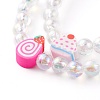 Transparent Acrylic Beaded Stretch Kids Bracelets BJEW-JB06324-01-5