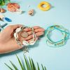 2 Bags Summer Beach Glass Seed Beaded & Natural Shell & Alloy Starfish Charm Anklet Sets AJEW-TA0003-69G-6