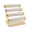 4-Tier Velvet T Bar Jewelry Bracelet Display Risers BDIS-WH0007-03G-8