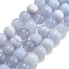 Natural Blue Lace Agate Beads Strands G-F222-30-8mm-02-2