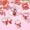 Valentine's Day Theme Heart Alloy Enamel Wine Glass Charms AJEW-JO00195-2