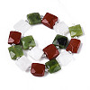 Natural Canada Jade & Red Jasper & Rainbow Moonstone Beads Strands G-T144-18A-01-2