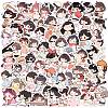 64Pcs Cartoon Girls Paper Self-Adhesive Picture Stickers AJEW-S086-08-1