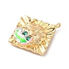 Brass Micro Pave Cubic Zirconia Enamel Pendants KK-L250-08G-10-2