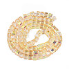 Electroplate Transparent Glass Beads Strands EGLA-N002-28-C07-3