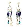 Glass Seed Beads & Shell Pearl Chandelier Earrings EJEW-TA00488-1