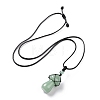 Natural Green Aventurine Mushroom Pendant Necklace NJEW-E065-01A-2