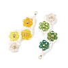 Baking Paint Glass Seed Beaded Big Pendants PALLOY-MZ01393-2
