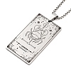 Non-Tarnish 201 Stainless Steel Rectangle with Constellation Pendant Necklaces NJEW-M223-02C-1