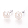Natural Pearl Stud Earrings PEAR-N020-09B-01-2