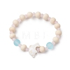 3 Pcs Synthetic Turquoise & Wood & Glass Beaded Stretch Bracelets for Boys Girls BJEW-JB11129-3