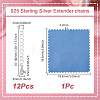 12Pcs 925 Sterling Silver End with Extender Chains and Teardrop Charms STER-GO0001-56-2