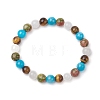 Round Natural Mixed Gemstone Beaded Stretch Bracelets for Womenm Men BJEW-JB11554-2